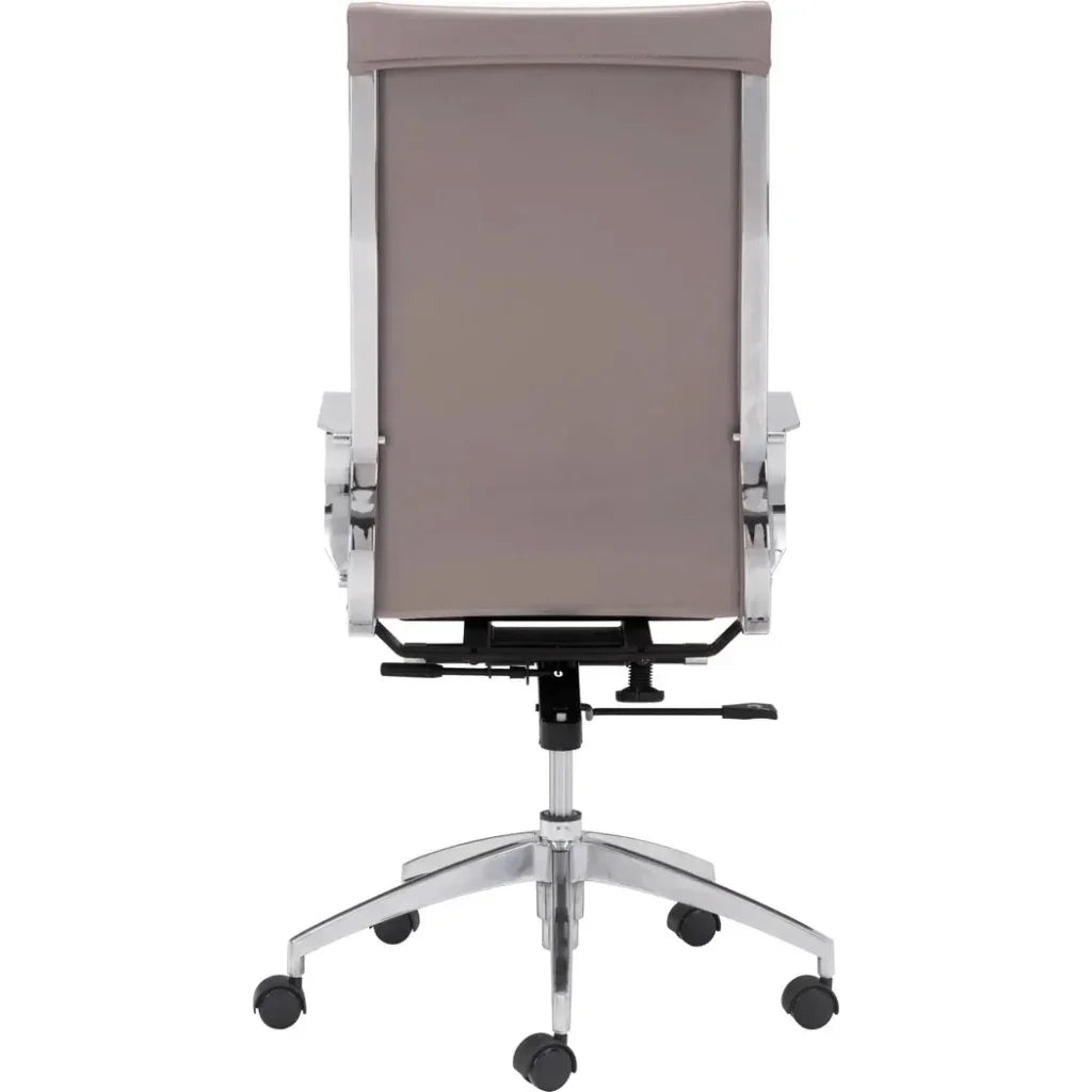 Glider High Back Office Chair Taupe-Office Chairs-Zuo Modern-LOOMLAN
