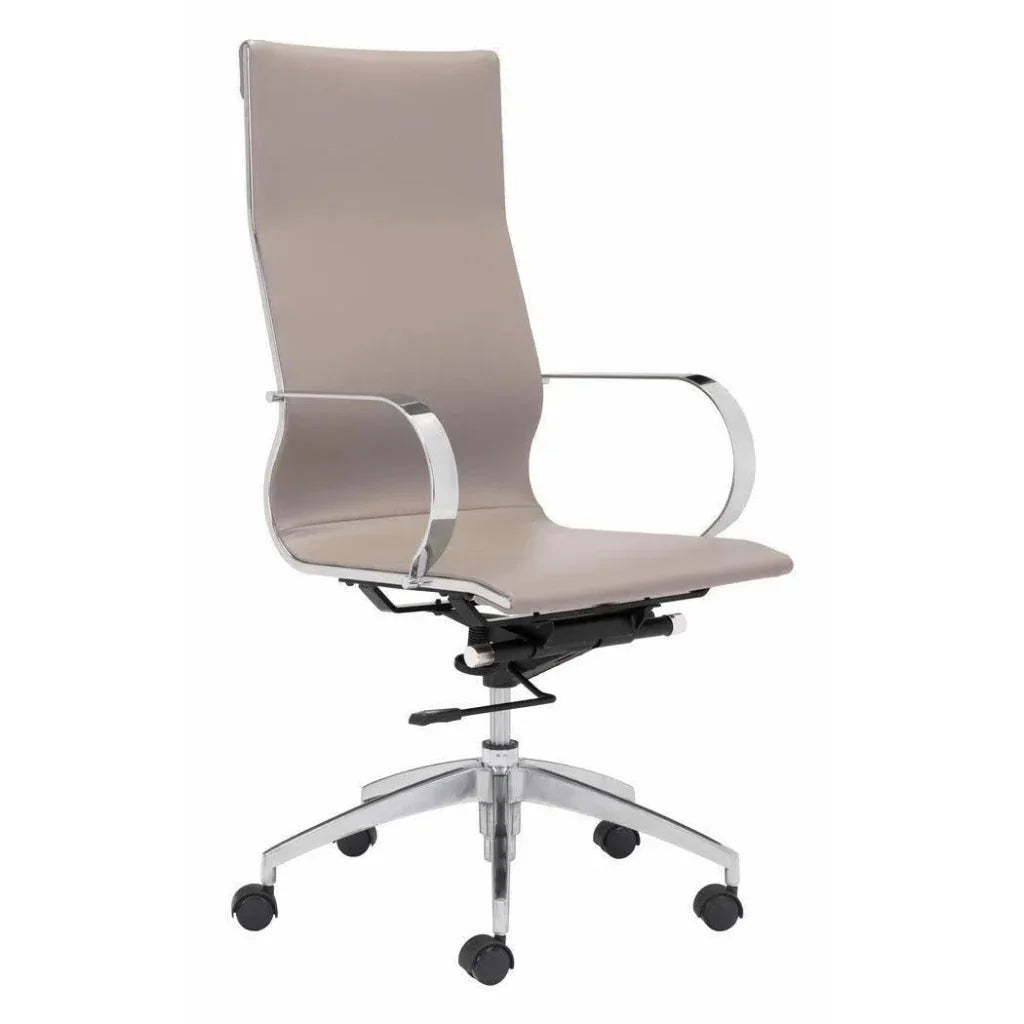 Glider High Back Office Chair Taupe-Office Chairs-Zuo Modern-LOOMLAN