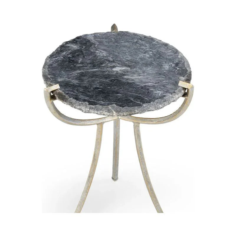 Global Grey Stone Top Round Side Table - LOOMLAN - Wildwood - Side Tables
