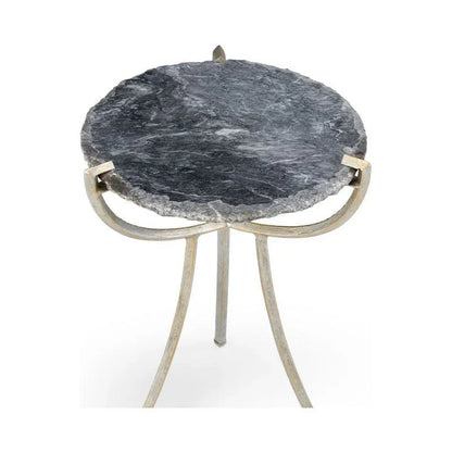 Global Grey Stone Top Round Side Table - LOOMLAN - Wildwood - Side Tables