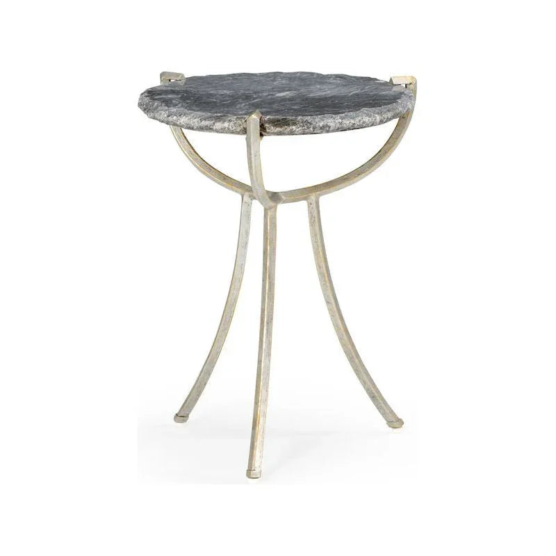 Global Grey Stone Top Round Side Table - LOOMLAN - Wildwood - Side Tables