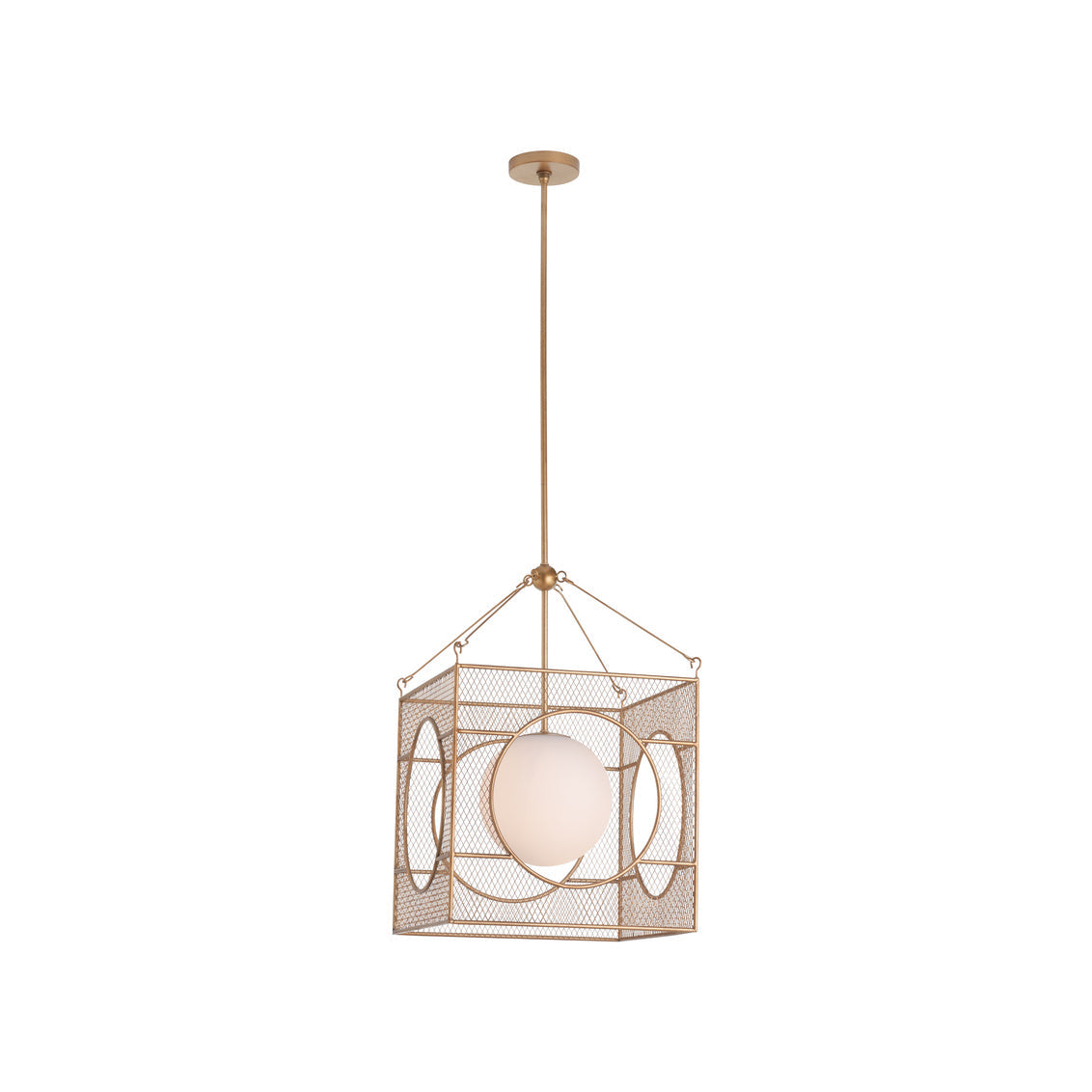 Globe Metal Golden Lantern-Lanterns-Chelsea House-LOOMLAN
