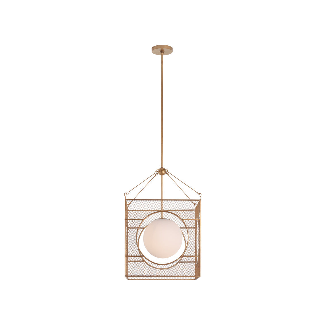 Globe Metal Golden Lantern-Lanterns-Chelsea House-LOOMLAN