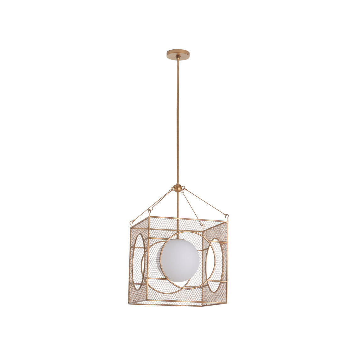 Globe Metal Golden Lantern-Lanterns-Chelsea House-LOOMLAN