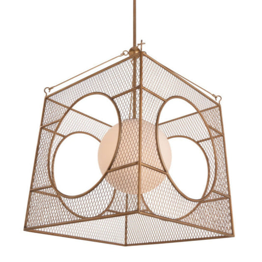 Globe Metal Golden Lantern-Lanterns-Chelsea House-LOOMLAN