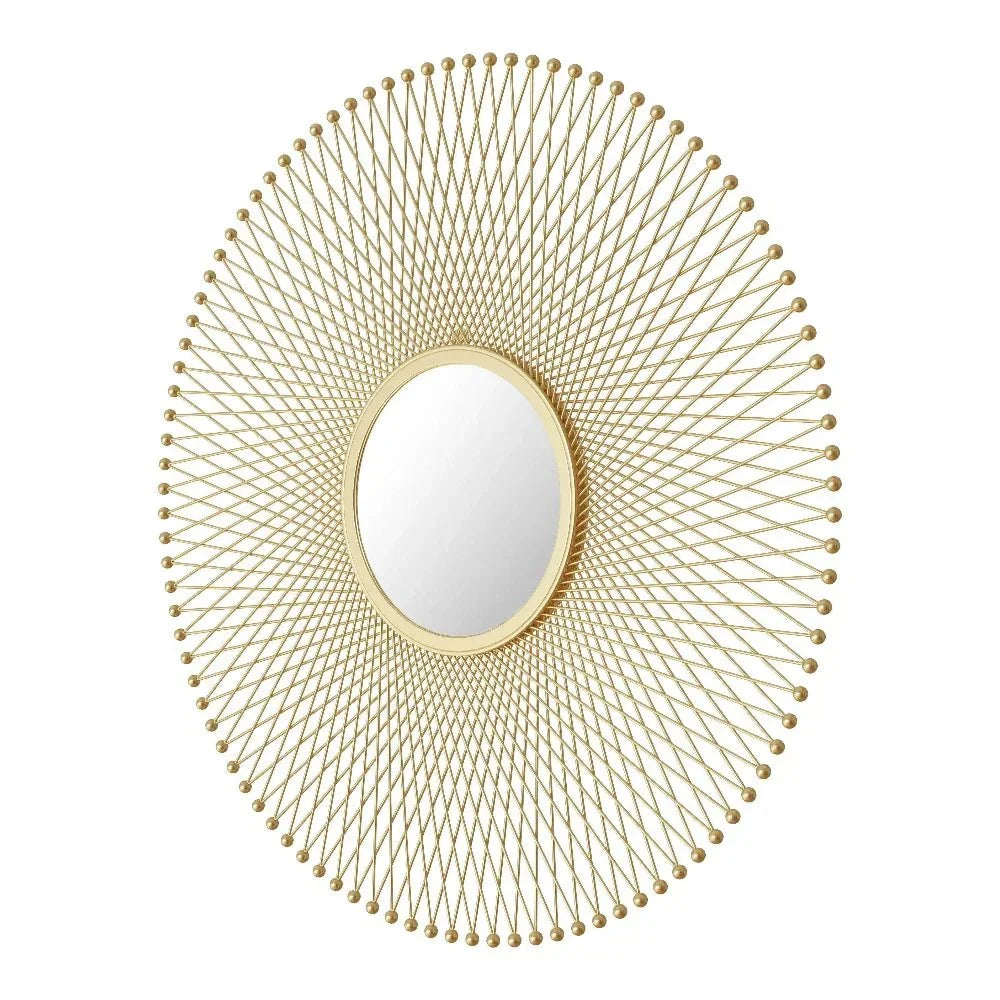 Glow Round Mirror Gold - LOOMLAN - Zuo Modern - Wall Mirrors