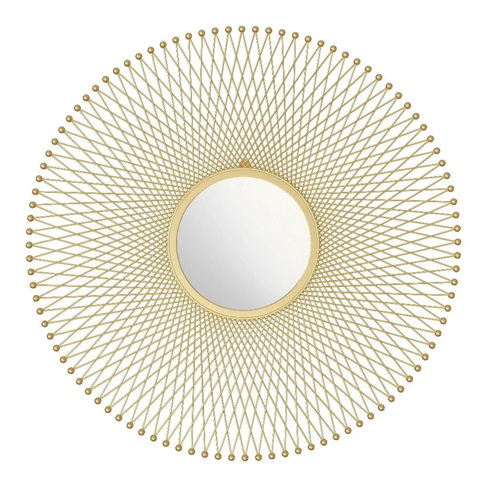 Glow Round Mirror Gold - LOOMLAN - Zuo Modern - Wall Mirrors