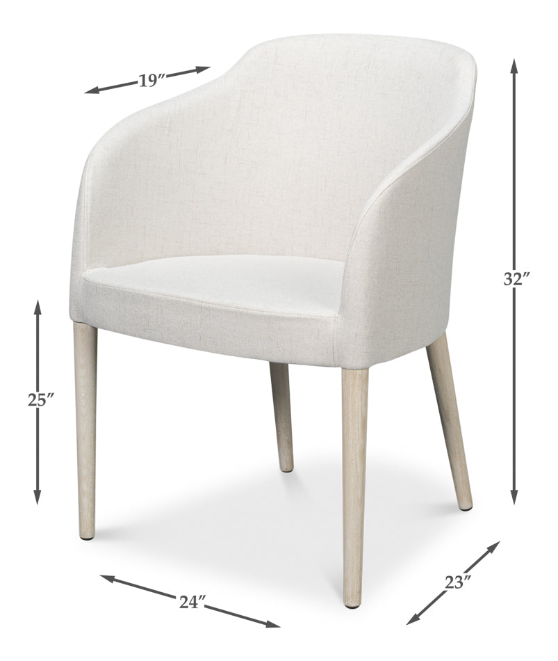 Goccia White Fabric Dining Chair