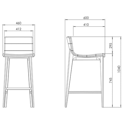 Godan Wood Frame Bar Stool