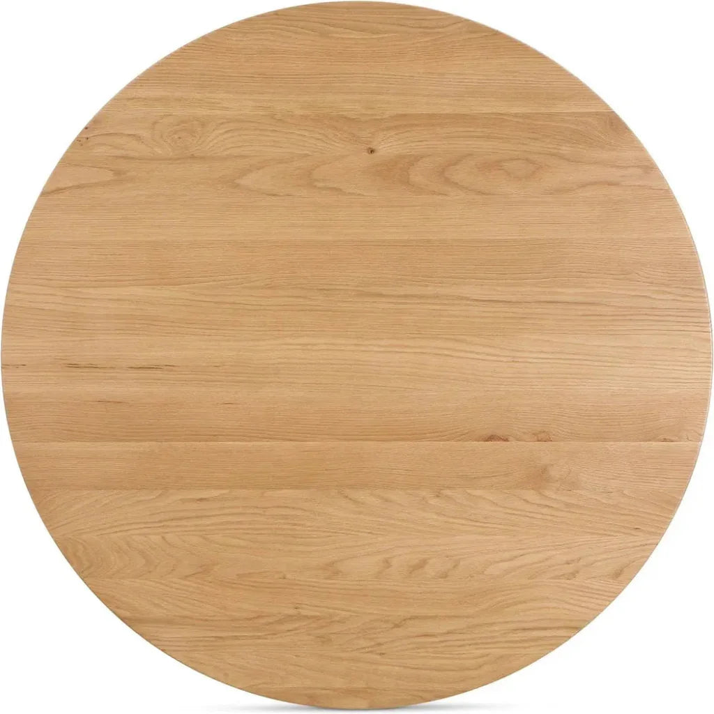 Godenza Natural Solid Oak Round Dining Table-Dining Tables-Moe's Home-LOOMLAN