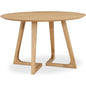 Godenza Natural Solid Oak Round Dining Table-Dining Tables-Moe's Home-LOOMLAN
