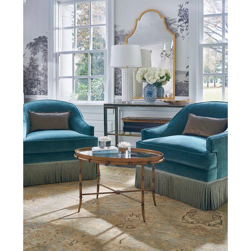 Gold Bamboo Style Based Rectangular Cocktail Table - LOOMLAN - Chelsea House - Coffee Tables