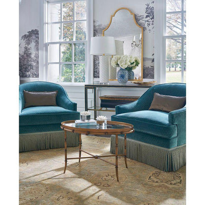 Gold Bamboo Style Based Rectangular Cocktail Table - LOOMLAN - Chelsea House - Coffee Tables