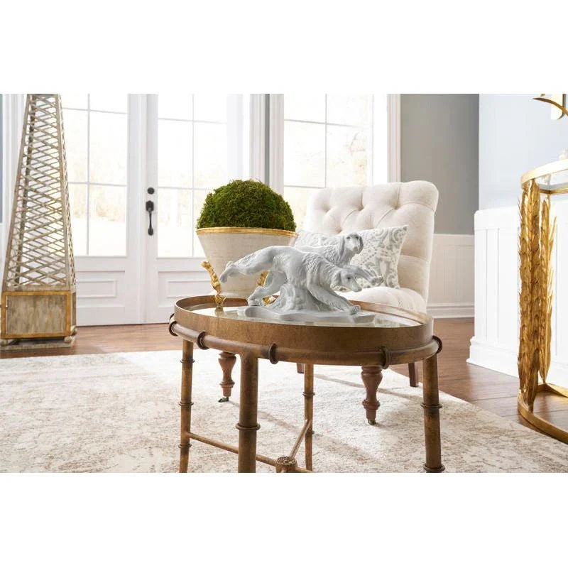 Gold Bamboo Style Based Rectangular Cocktail Table - LOOMLAN - Chelsea House - Coffee Tables