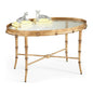 Gold Bamboo Style Based Rectangular Cocktail Table - LOOMLAN - Chelsea House - Coffee Tables