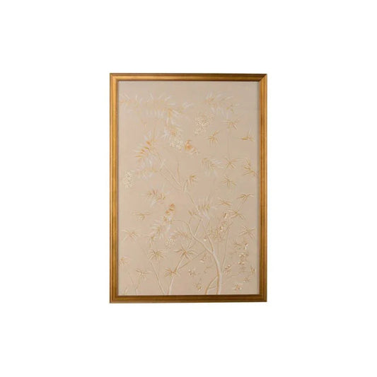 Gold Buckhead Panel Hand Painted Artwork-Framed Wall Art-Chelsea House-Cockatoo-LOOMLAN