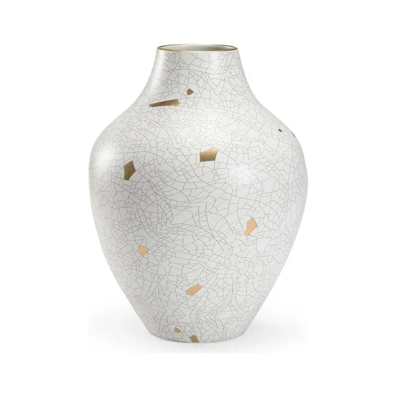 Gold Crackle Ceramic Urn - LOOMLAN - Chelsea House - Vases & Jars
