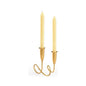 Gold Fortnum Modern Design Dual Candleholder - LOOMLAN - Chelsea House - Candle Holders