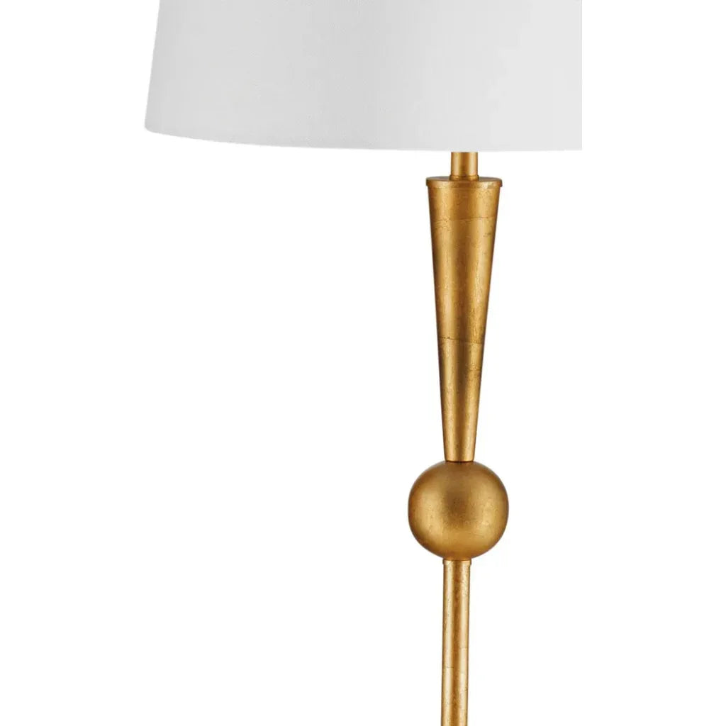 Gold Metal Floor Lamp-Floor Lamps-Bassett Mirror-LOOMLAN