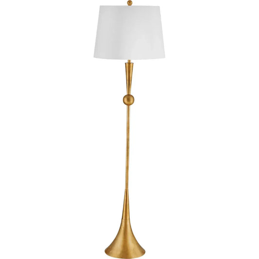 Gold Metal Floor Lamp-Floor Lamps-Bassett Mirror-LOOMLAN