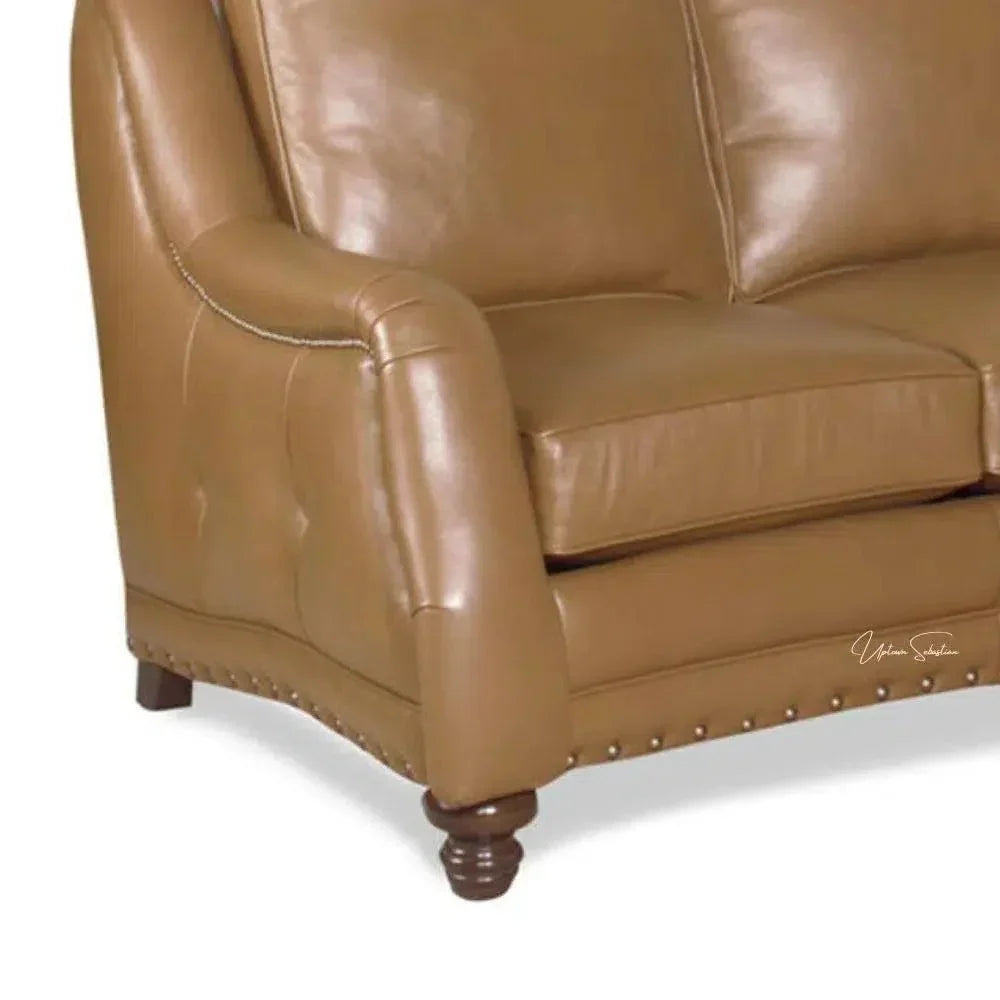 Goldberg 3 Seater Leather Couch Benchmade the USA - LOOMLAN - Uptown Sebastian - Sofas & Loveseats