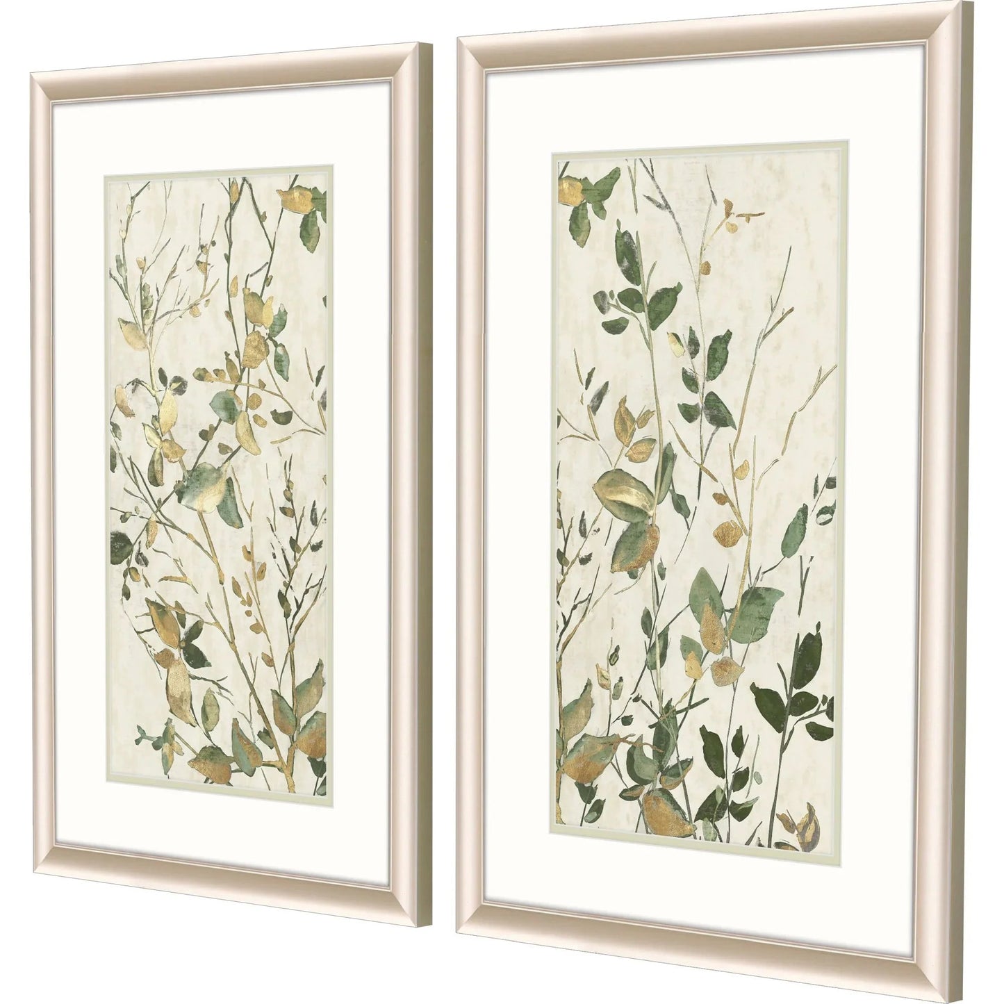 Golden Branches Framed Wall Art 2PC