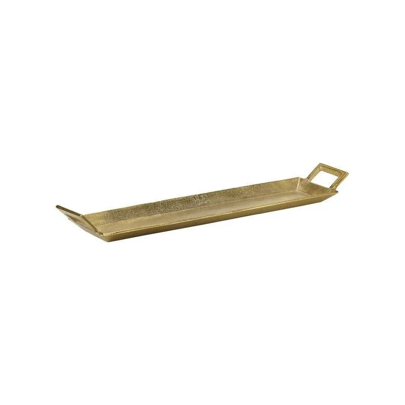 Golden Brass Finished Rectangle Tray - LOOMLAN - Wildwood - Trays