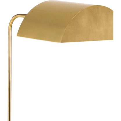 Golden Brass Metal Floor Lamp-Floor Lamps-Bassett Mirror-LOOMLAN