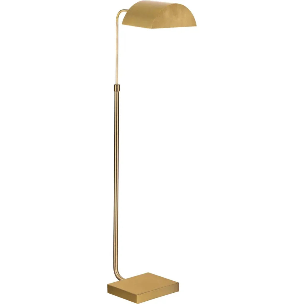 Golden Brass Metal Floor Lamp-Floor Lamps-Bassett Mirror-LOOMLAN