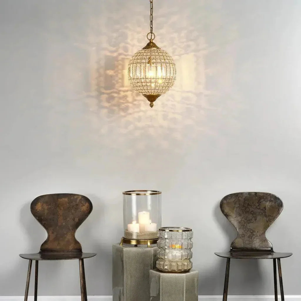 Golden Lighting Pendant Crystal Orb Pendant - LOOMLAN - Jamie Young - Pendants