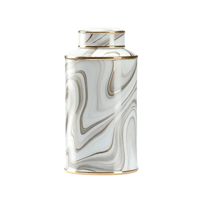 Golden Smoke Glazed Porcelain Canister - LOOMLAN - Wildwood - Vases & Jars