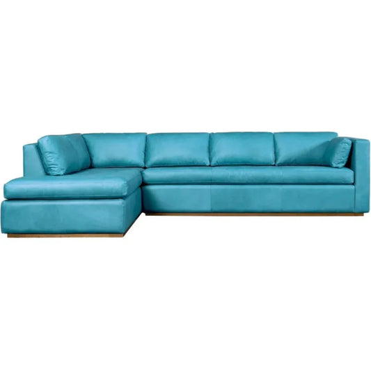 Goldenrod Nubuck Leather Sectional Chaise - LOOMLAN - One For Victory - Sectionals