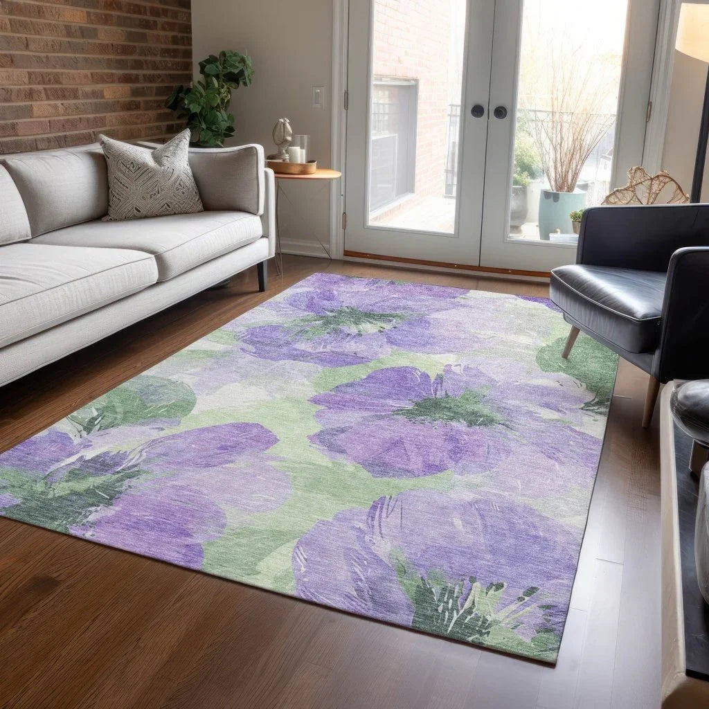 Golditha Purple Washable Indoor - Outdoor Rug - LOOMLAN - LOOMLAN Rugs - Outdoor Rugs
