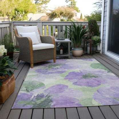 Golditha Purple Washable Indoor - Outdoor Rug - LOOMLAN - LOOMLAN Rugs - Outdoor Rugs