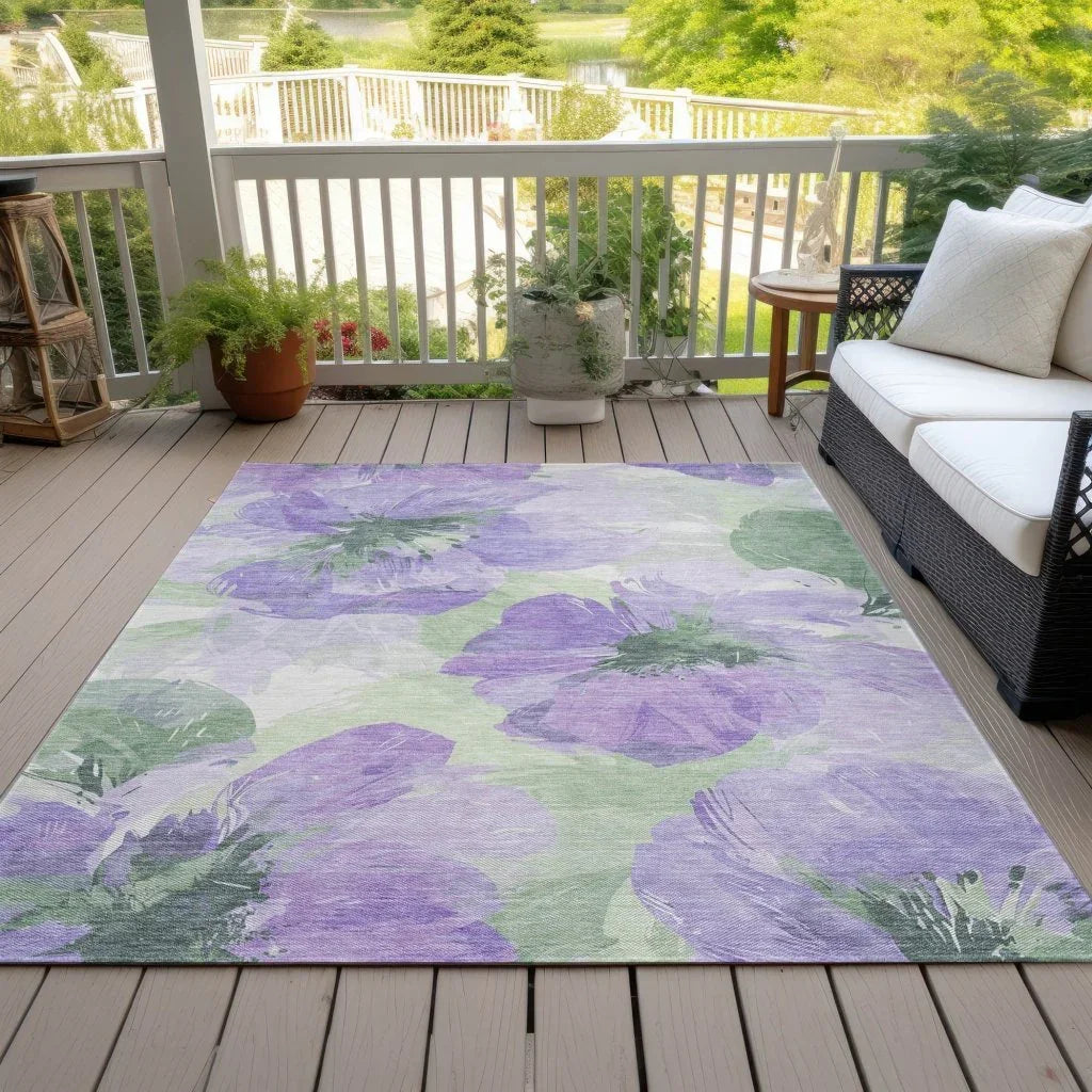Golditha Purple Washable Indoor - Outdoor Rug - LOOMLAN - LOOMLAN Rugs - Outdoor Rugs