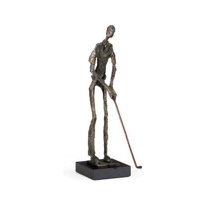 Golfer Bronze Finish Sculpture - LOOMLAN - Wildwood - Statues & Sculptures