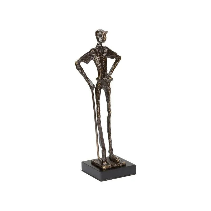 Golfer Bronze Finish Sculpture - LOOMLAN - Wildwood - Statues & Sculptures