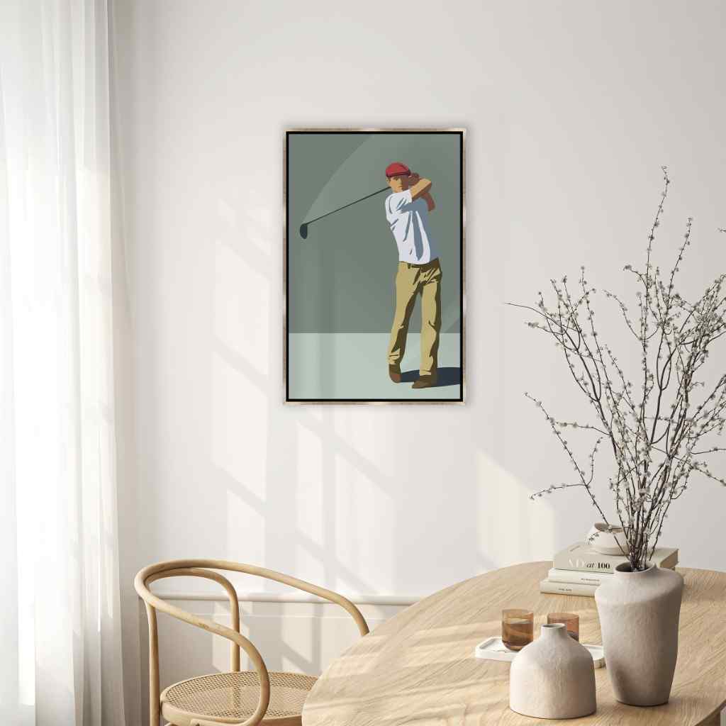 Golfer Hand Crafted Canvas Art