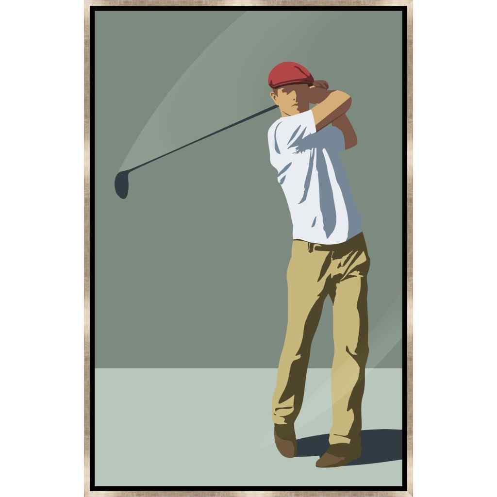 Golfer Hand Crafted Canvas Art