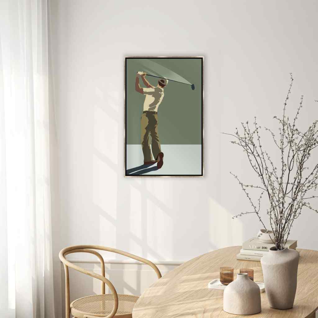 Golfer Hand Crafted Canvas Art