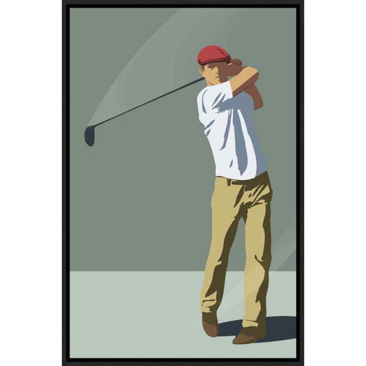 Golfer Hand Crafted Canvas Art