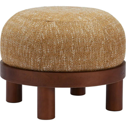Gome Wood Oat Yellow Ottoman - LOOMLAN - Zuo Modern - Ottomans