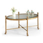Gordon Antique Gold Based Oval Cocktail Table - LOOMLAN - Chelsea House - Coffee Tables