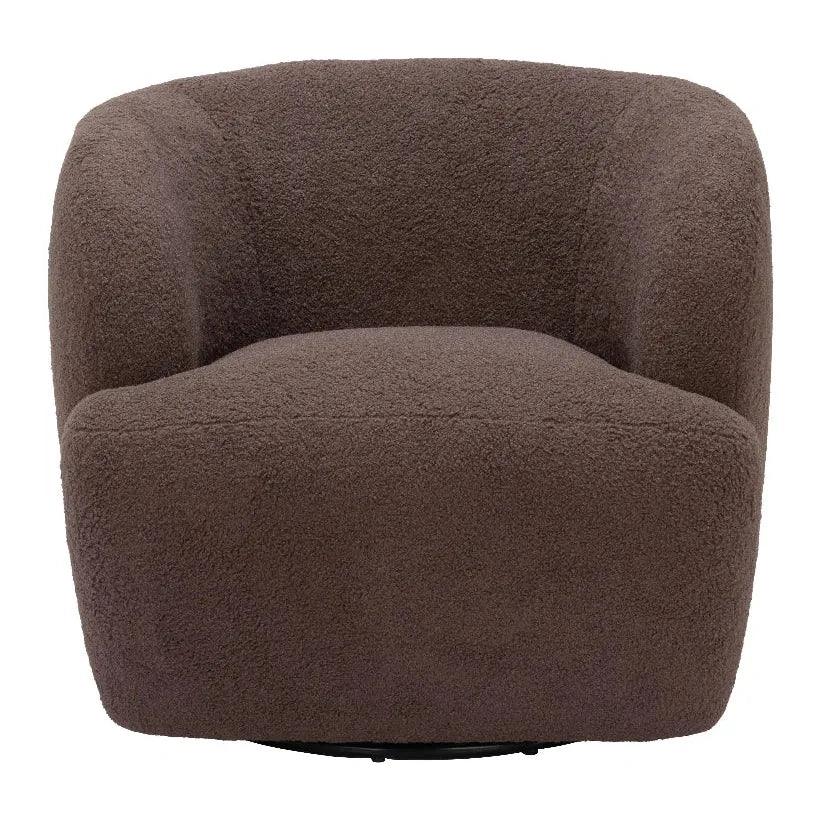 Govan Swivel Chair Brown - LOOMLAN - Zuo Modern - Club Chairs