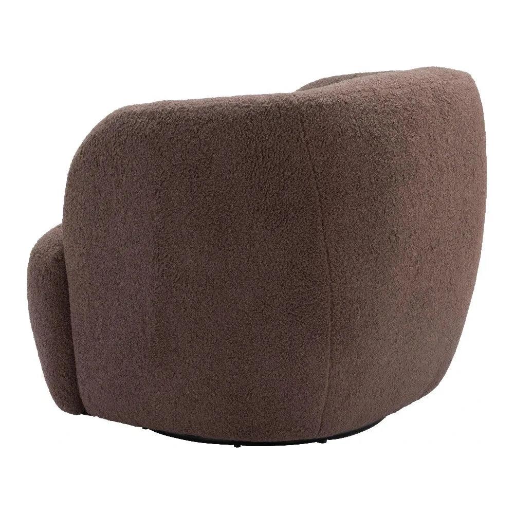 Govan Swivel Chair Brown - LOOMLAN - Zuo Modern - Club Chairs