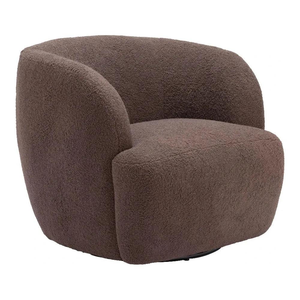 Govan Swivel Chair Brown - LOOMLAN - Zuo Modern - Club Chairs