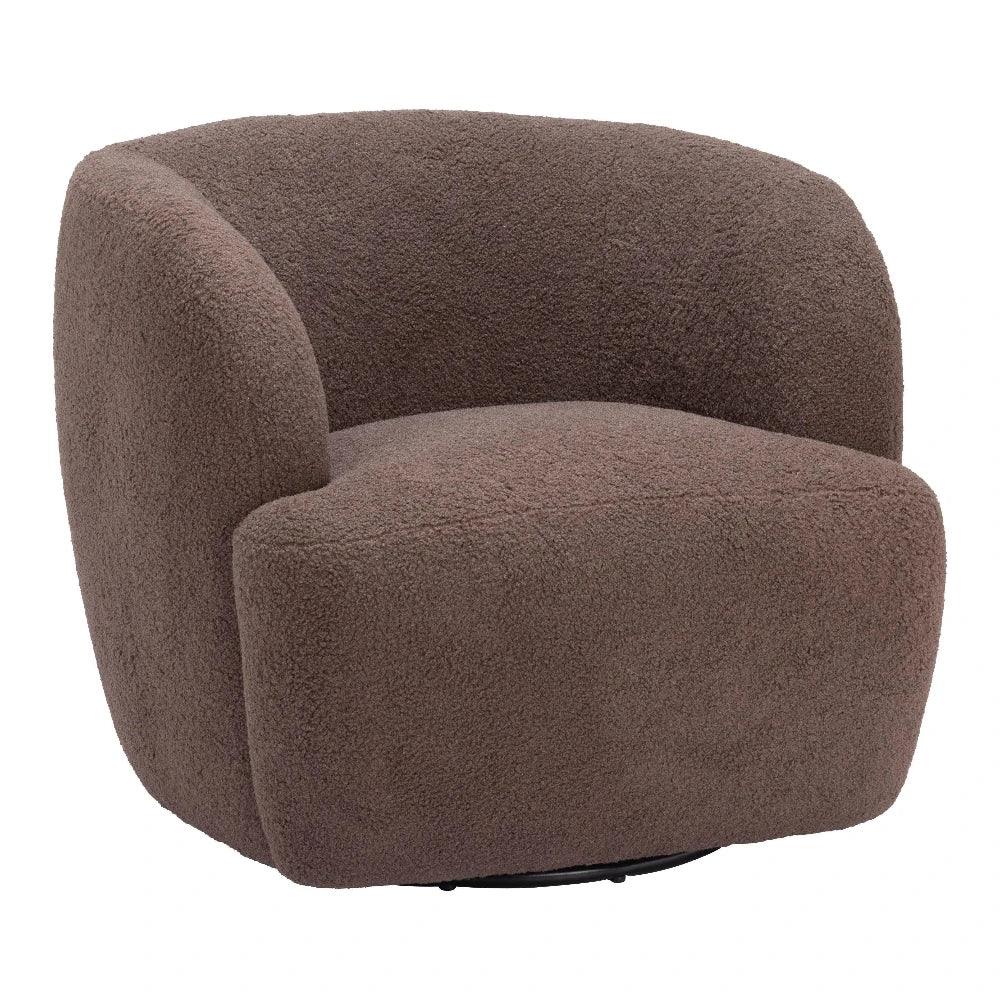 Govan Swivel Chair Brown - LOOMLAN - Zuo Modern - Club Chairs