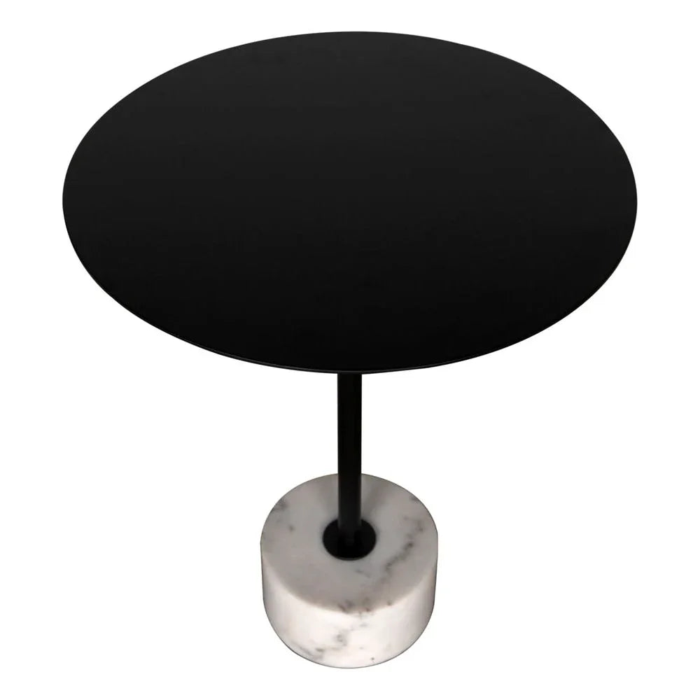 Govinda Marble Top Round Side Table - LOOMLAN - Noir - Side Tables