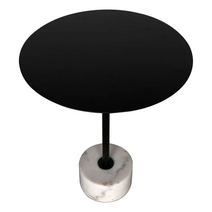 Govinda Marble Top Round Side Table - LOOMLAN - Noir - Side Tables