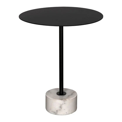 Govinda Marble Top Round Side Table - LOOMLAN - Noir - Side Tables